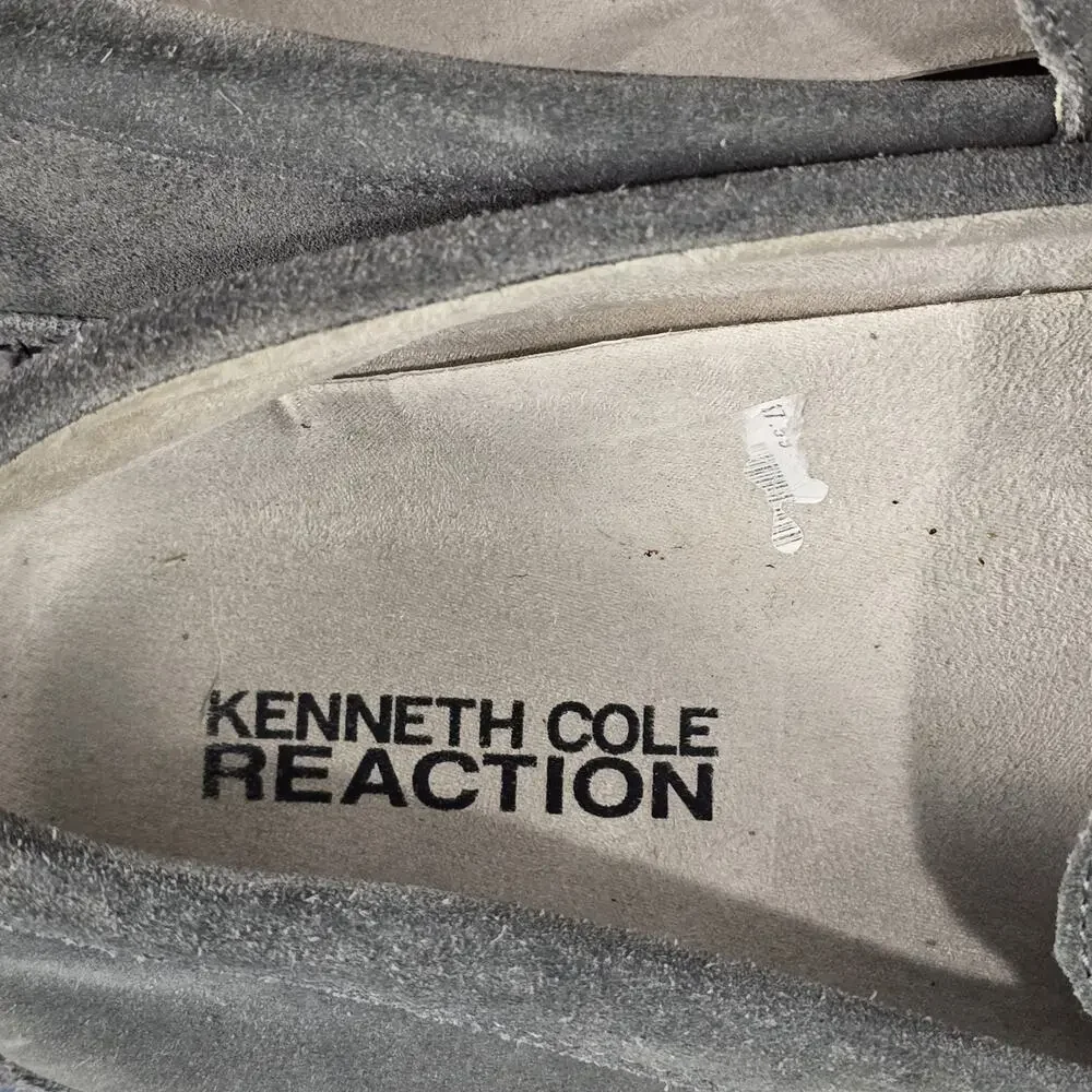 Kenneth Cole Reaction Loafers Mens Size 9.5 M Gray Suede Leather Slip On House